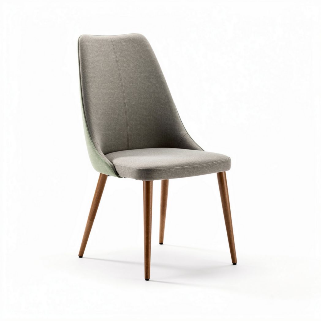 Modern upholstered dining chair with wooden legs 45 x 50 x 90cm in gray