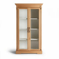 Wooden display cabinet with glass doors and adjustable shelves 80 x 40 x 180cm