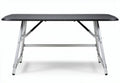 Folding table with a textured black surface and aluminum frame 150 x 75 x 74cm