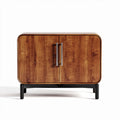 Wooden sideboard with metal legs and two doors 60 x 40 x 45cm